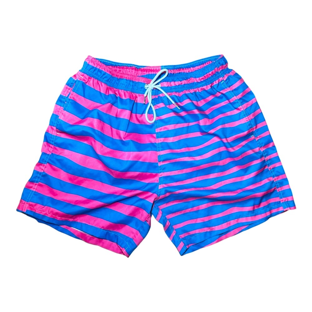 BOARDIES Pink and Blue Striped Swim Shorts Size XL